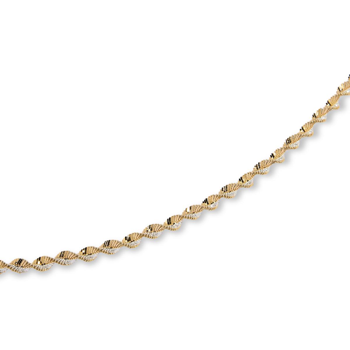 Fiorenza Jewelry 2-Tone Twisted Herringbone Chain Adjustable