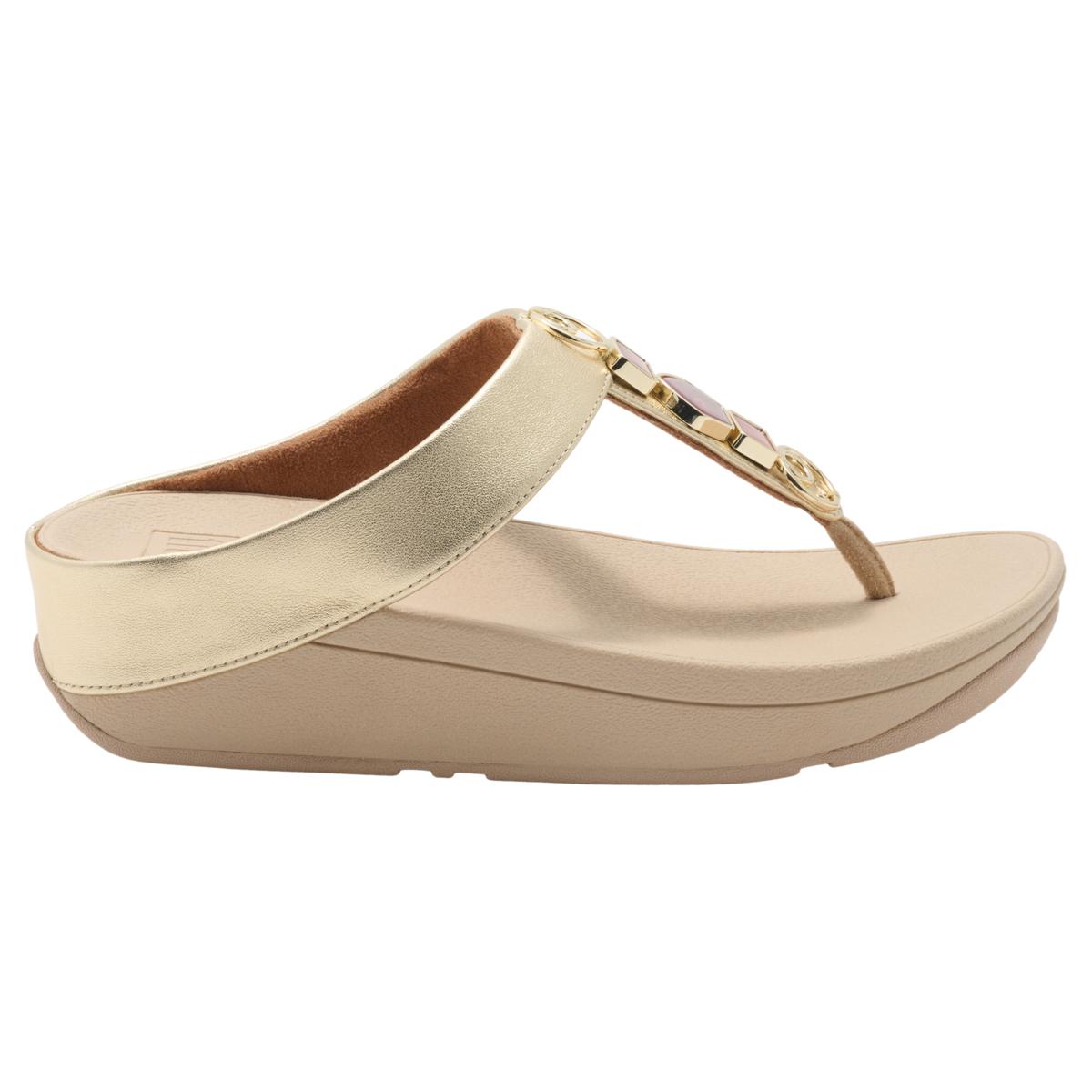 FitFlop Fino Leather Toe-Post Sandals | HSN