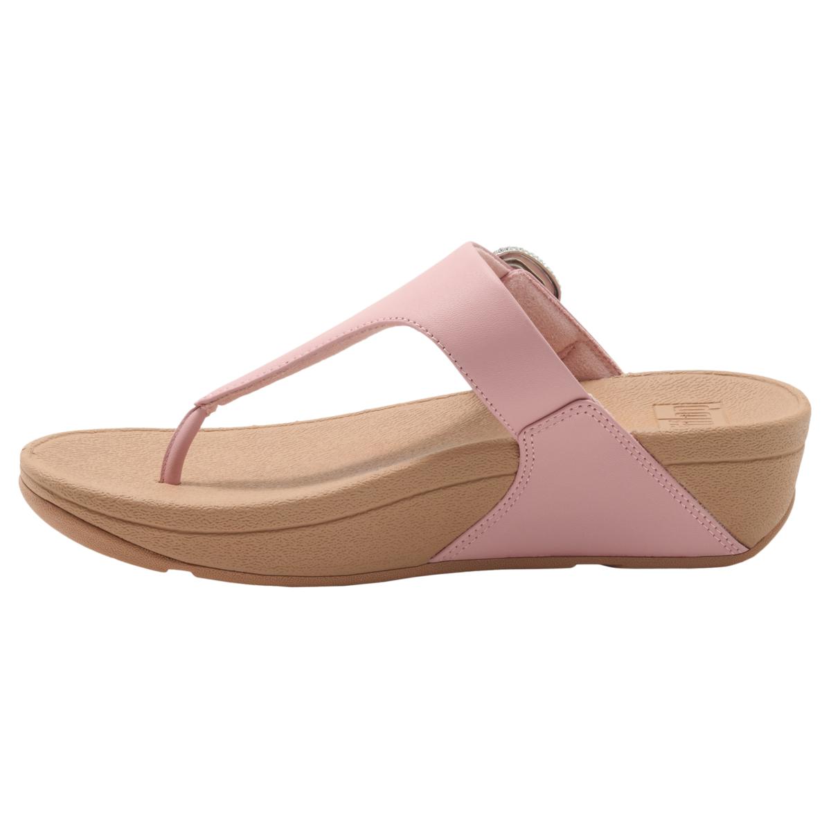 FitFlop Lulu Crystal-Buckle Leather Toe-Post Sandal | HSN