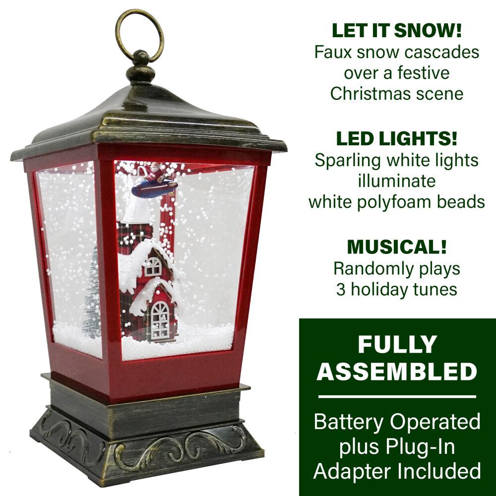 20.5” Battery Operated Lighted Holiday Lantern with Led Candle and