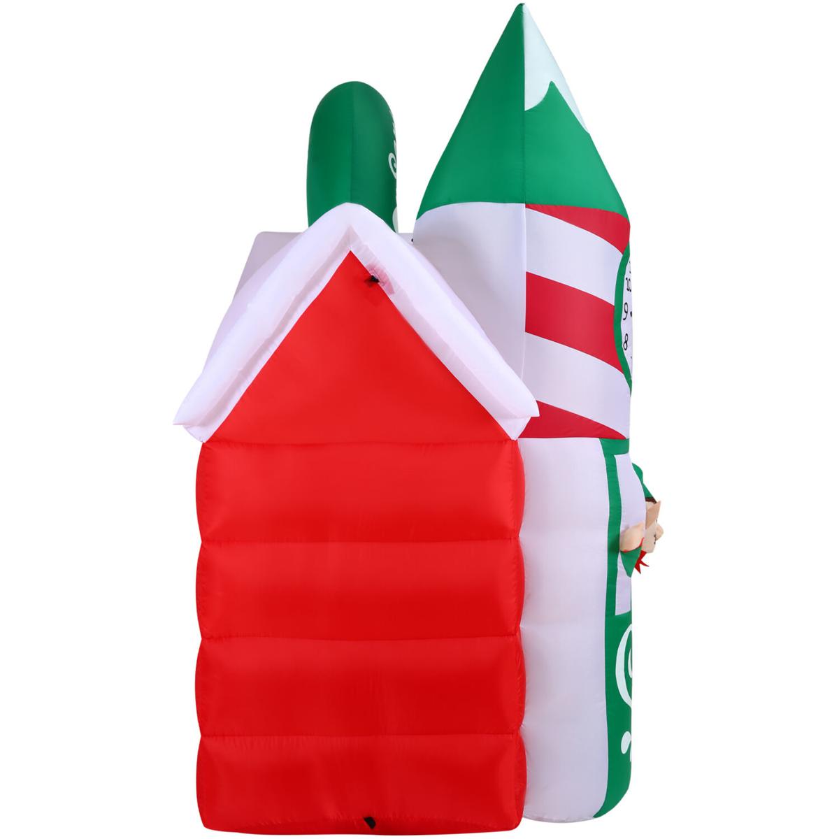 Logo Brands 7-ft Lighted Santa Christmas Inflatable in the Christmas  Inflatables department at