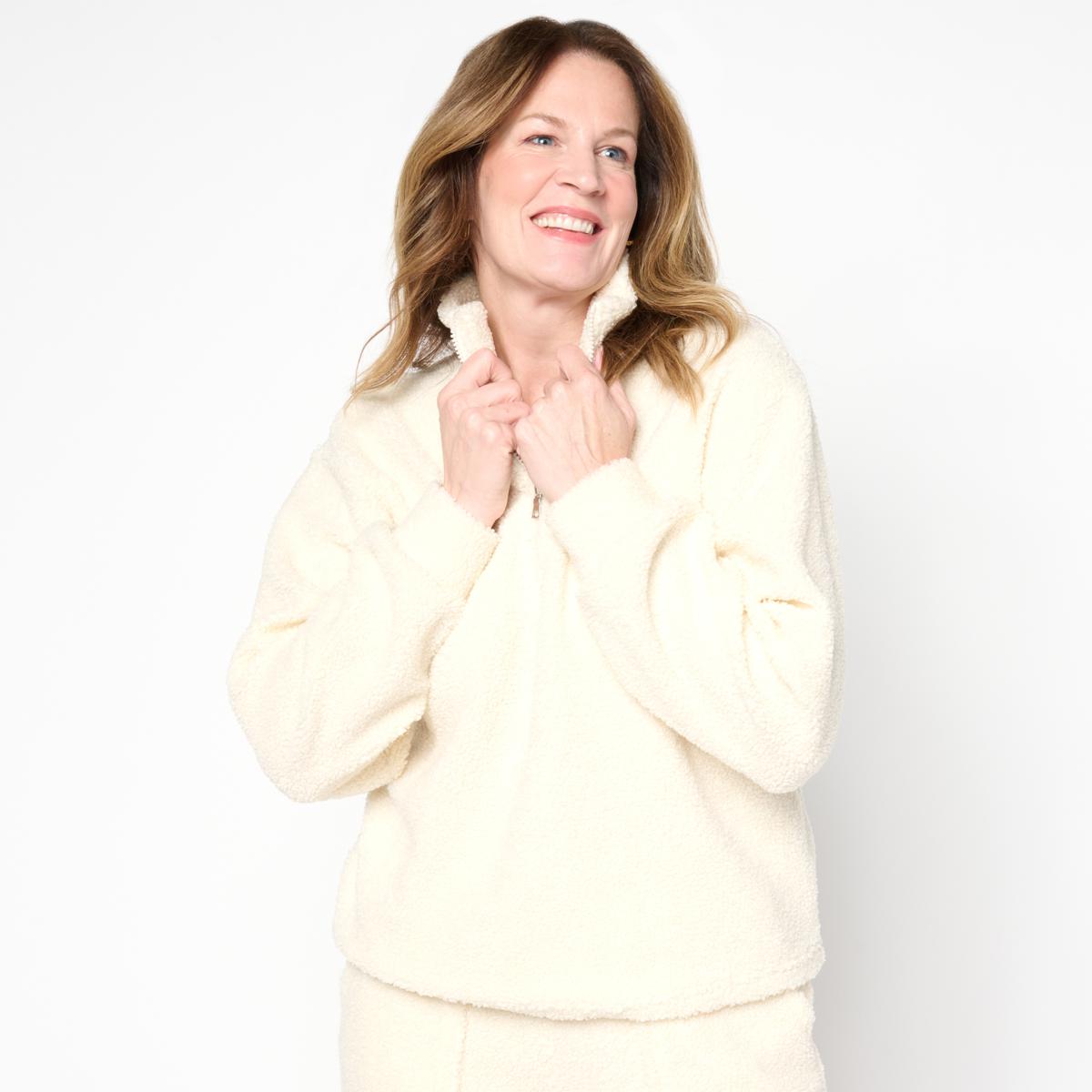 G by Giuliana Black Label Teddy Lux Quarter-Zip Pullover Top | HSN