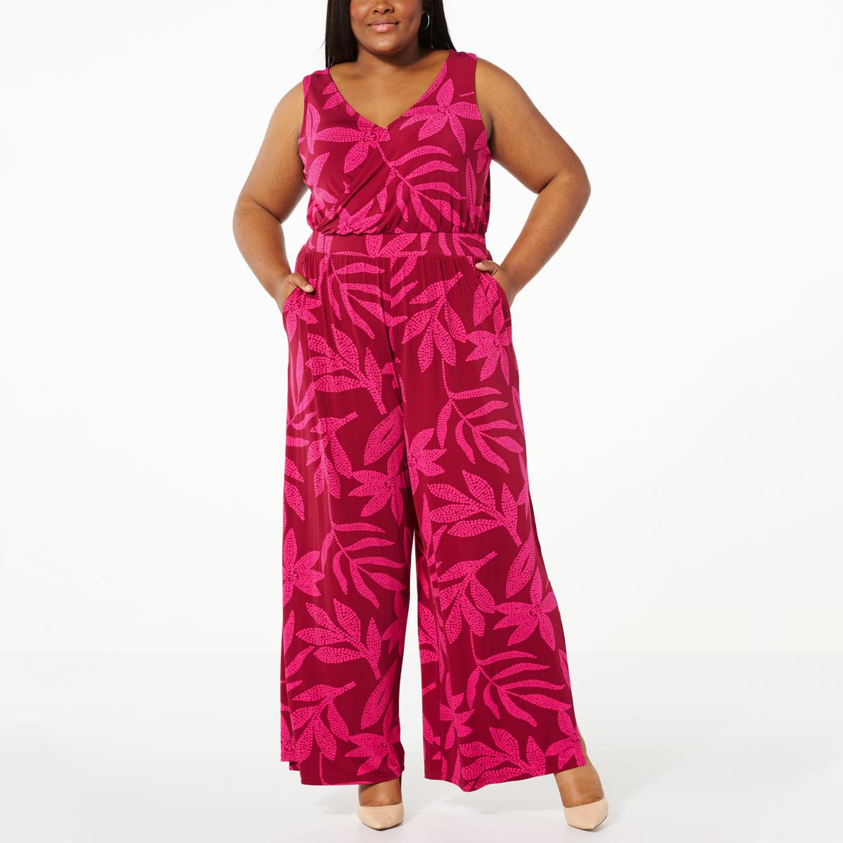 G by Giuliana Jersey Knit Sleeveless Wide Leg Jumpsuit 20655533 HSN