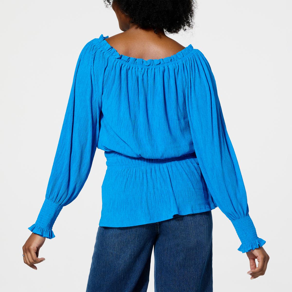 G by Giuliana Off-The-Shoulder Smocked Blouse - 22602382 | HSN