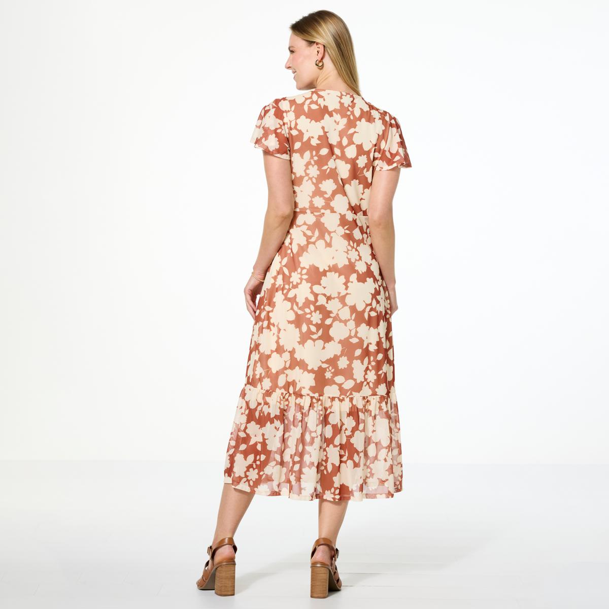 thml midi dress THML Yellow Floral Midi Dress
