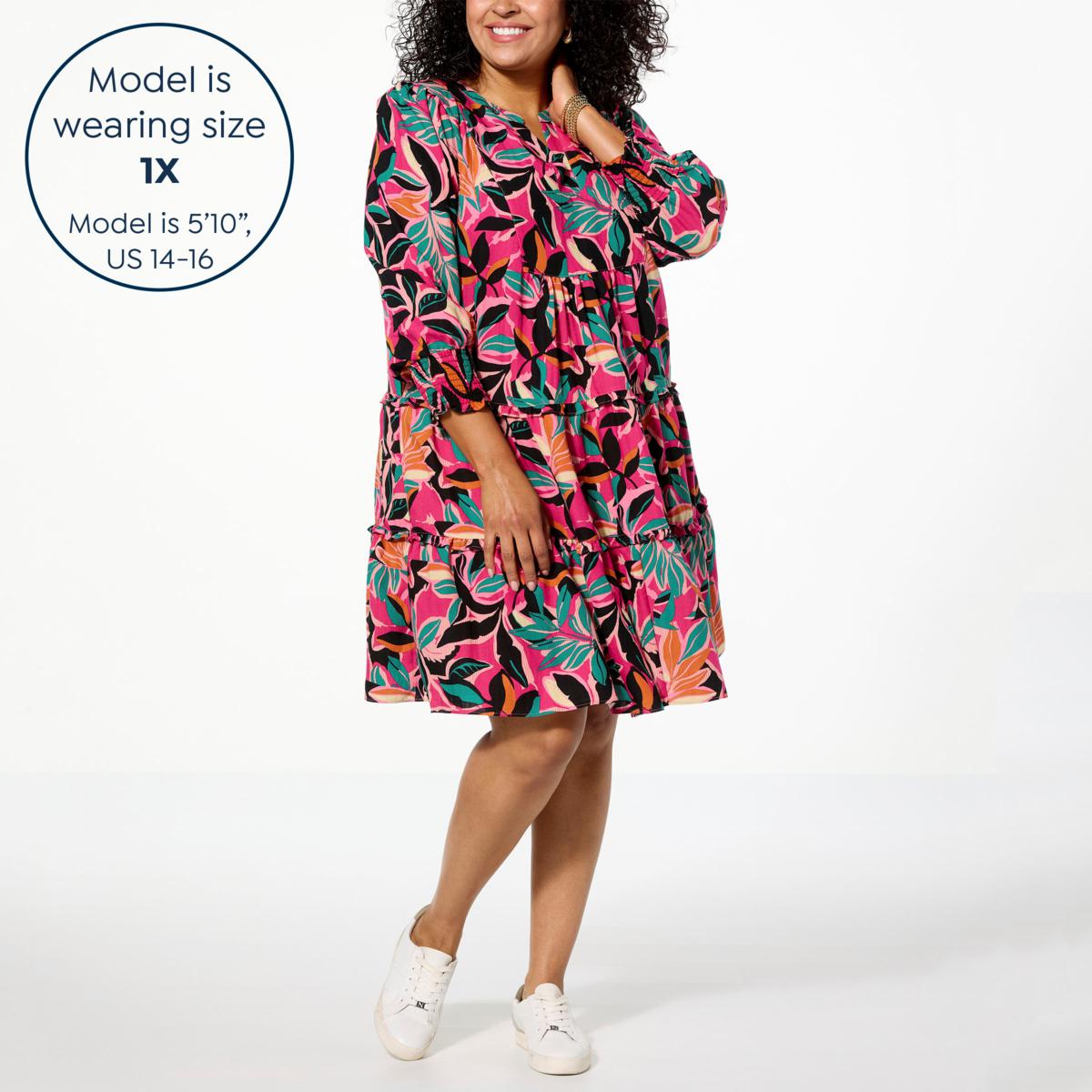G by Giuliana Serafina Tiered V-Neck Dress - 22405441 | HSN