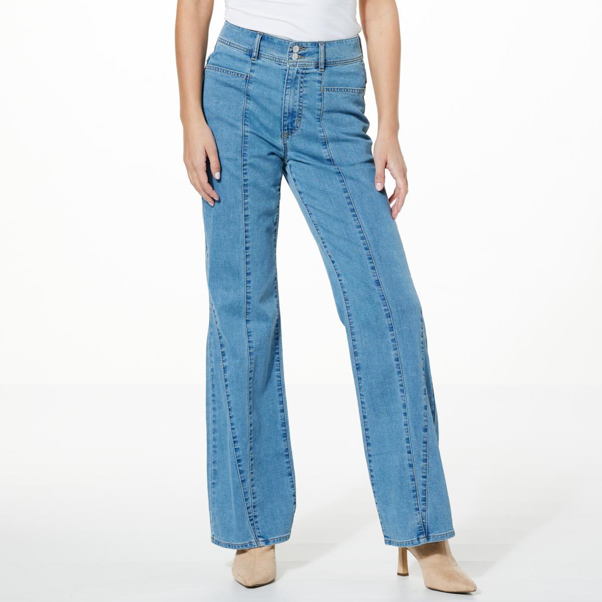 G by Giuliana Stretch Denim Twill Mid-Rise Wide-Leg Jean