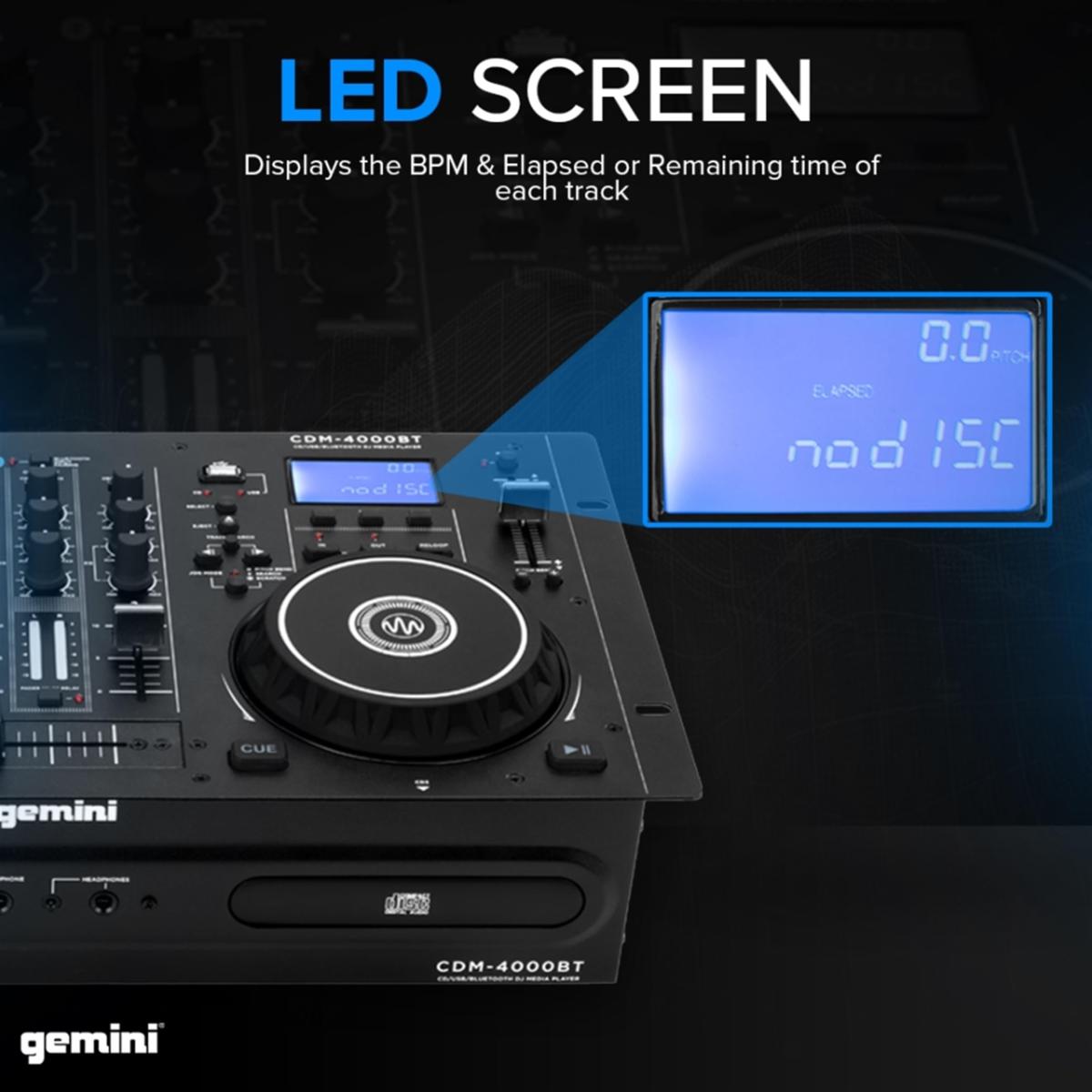 Gemini CDM-4000BT Dual CD USB Media Player with Bluetooth and