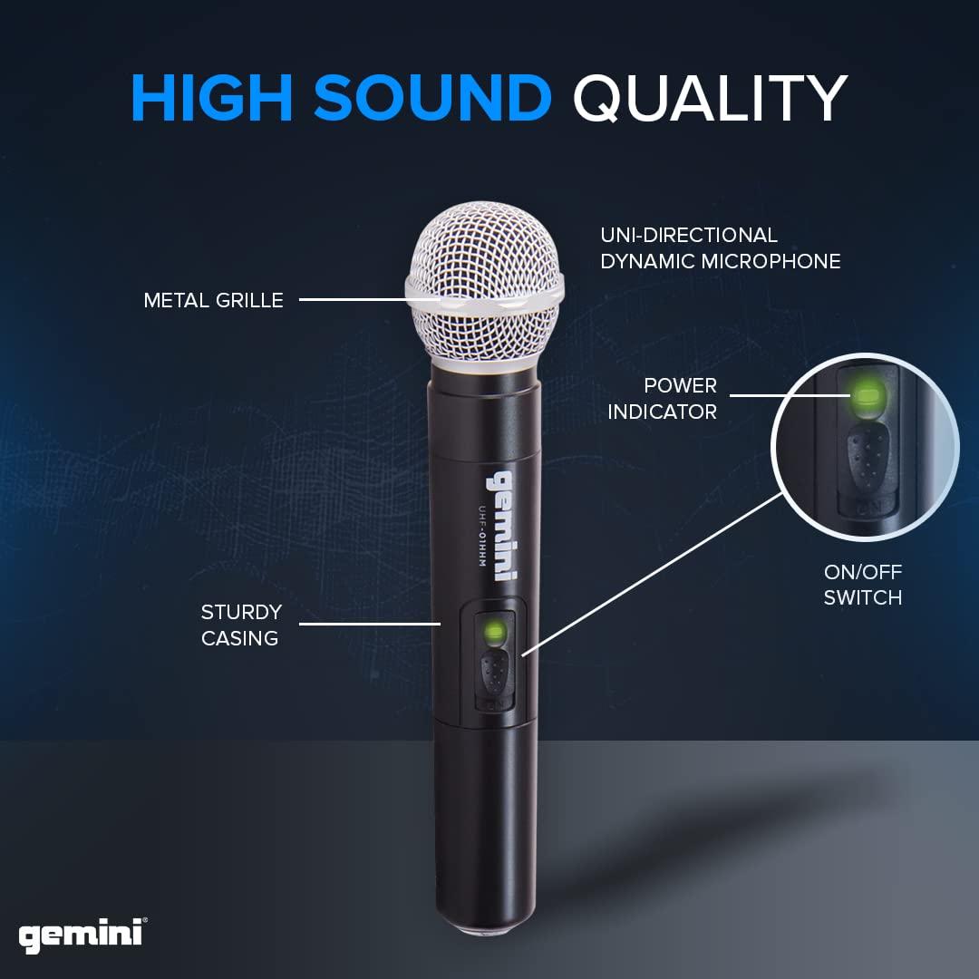 Gemini Sound UHF-04M Quad Handheld UHF Wireless Microphone System