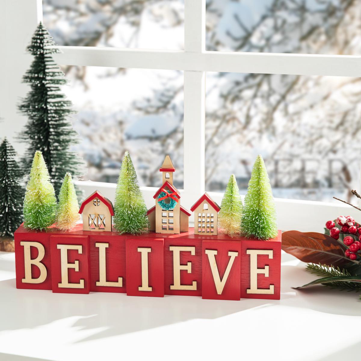 Believe wooden best sale christmas blocks