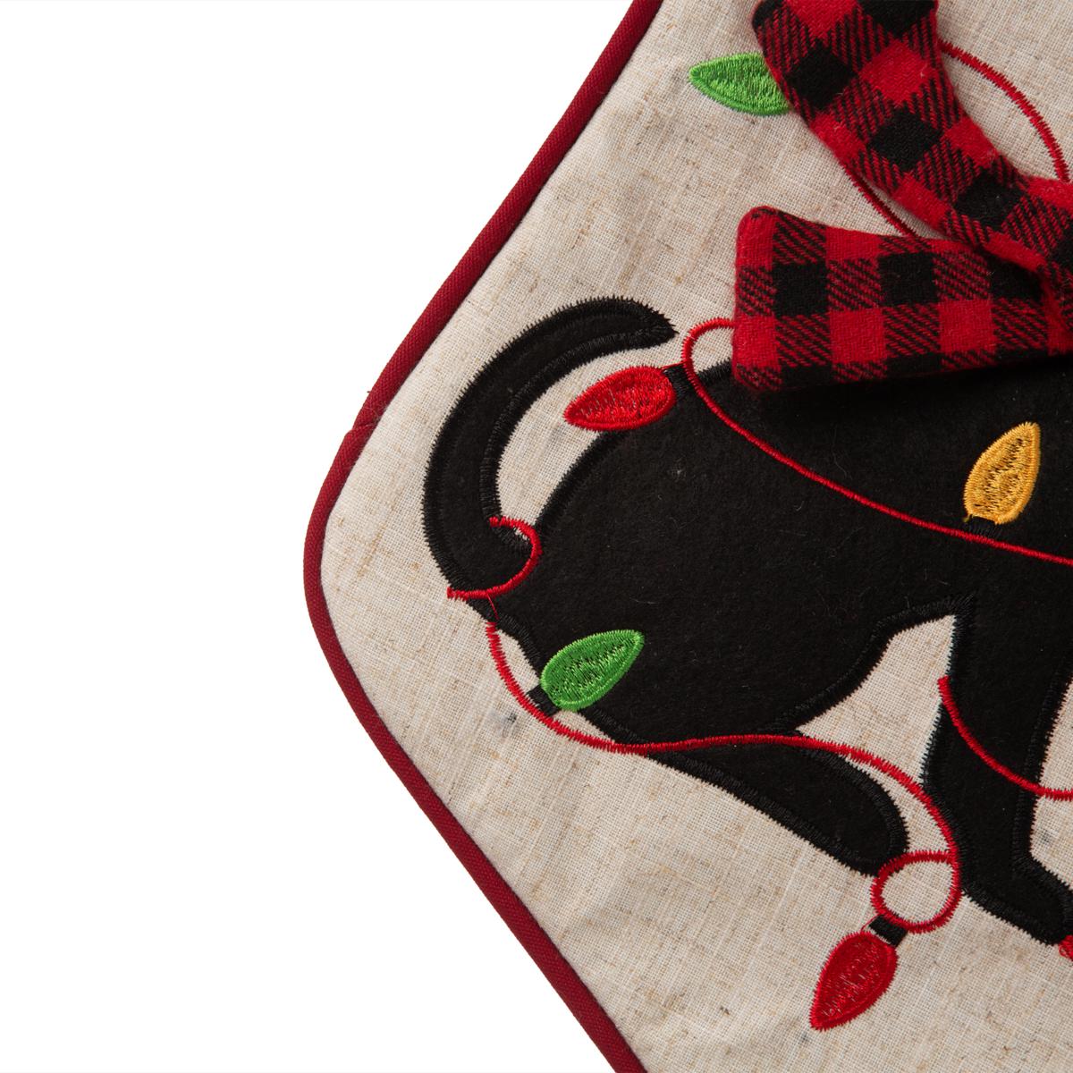 Glitzhome 2-pk 21 Fabric Christmas Dachshund Stocking