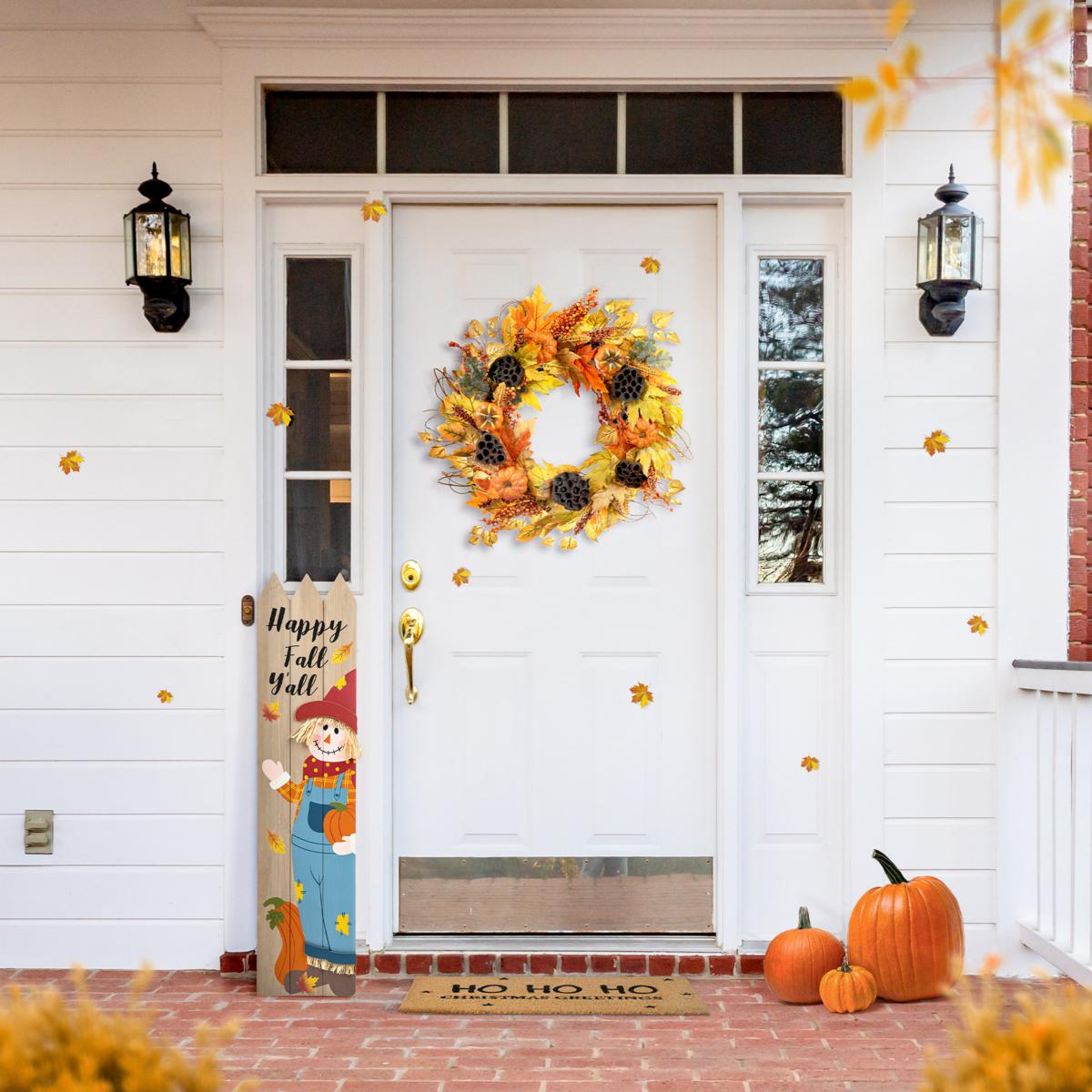 Fall Wreath Bucilla Felt Home Decor Kit 86831, Pumpkin, Acorns, Oak Leaves  