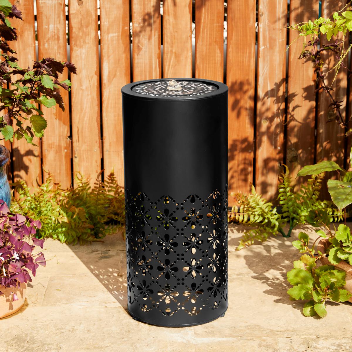 Glitzhome Metal Cutout Pattern Outdoor Fountain w/ Pump and