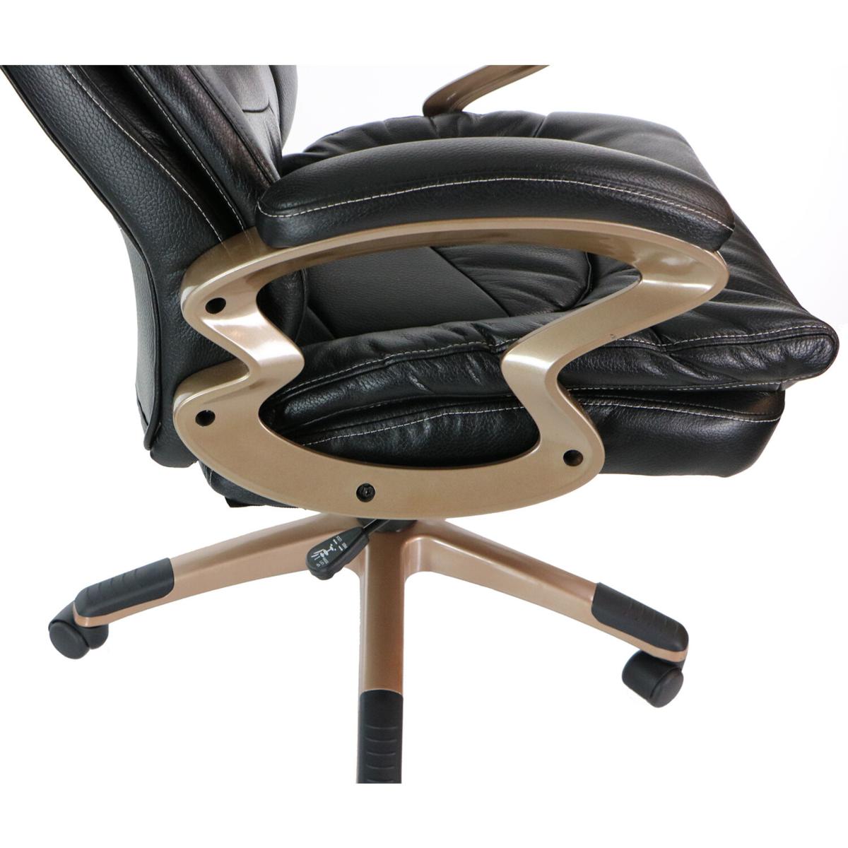 Hanover Atlas Executive Office Chair with Faux Leather Seat Black