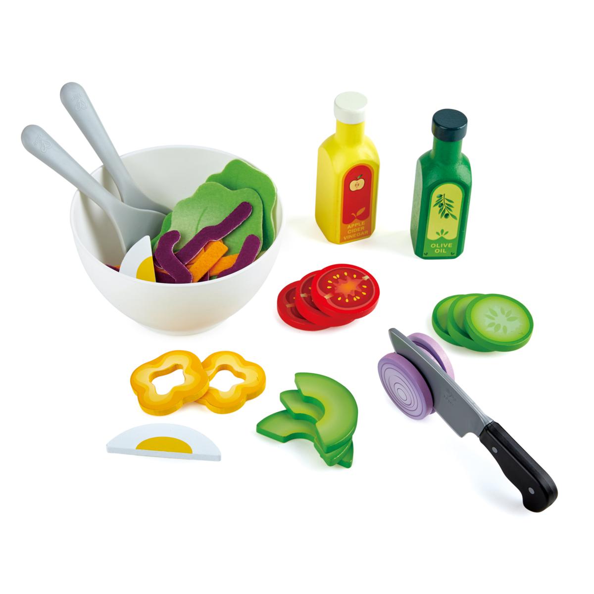 Hape Kitchen Food Playset: Healthy Salad 39pc Wooden Kitchen Food