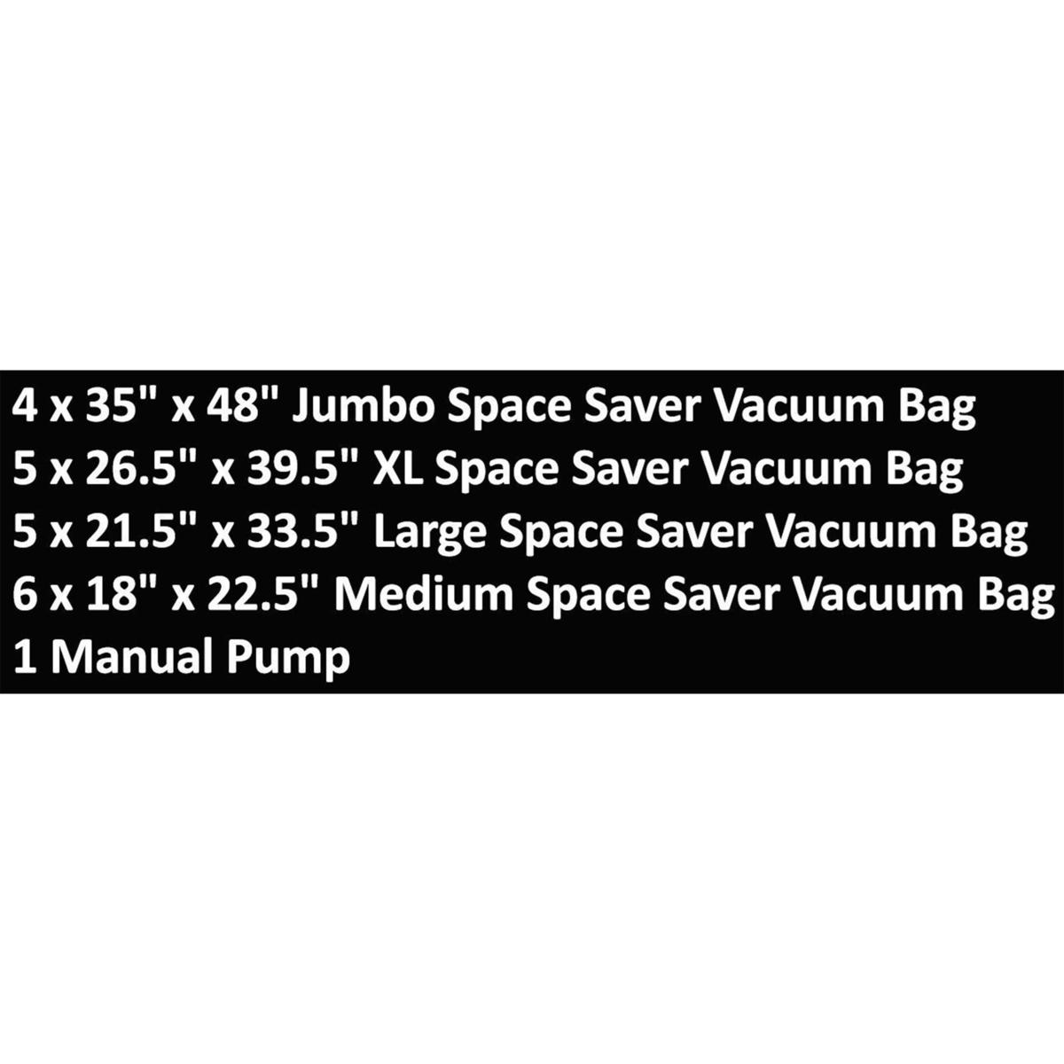 HIBAG 20 Pack Vacuum Storage Bags with Hand Pump (4 Medium, 3