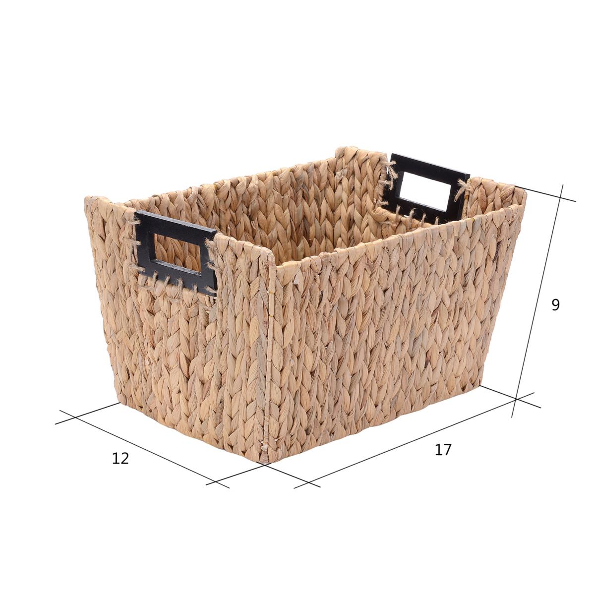 Small Wicker Baskets, Handwoven Baskets for Storage, Seagrass Rattan  Baskets with Wooden Handles, 2-Pack