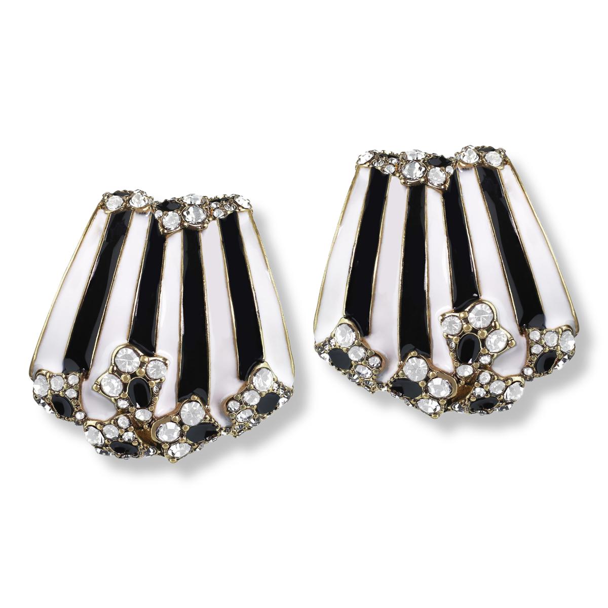 Heidi Daus Beautiful Banding Enamel and Crystal Earrings - 23296949 | HSN