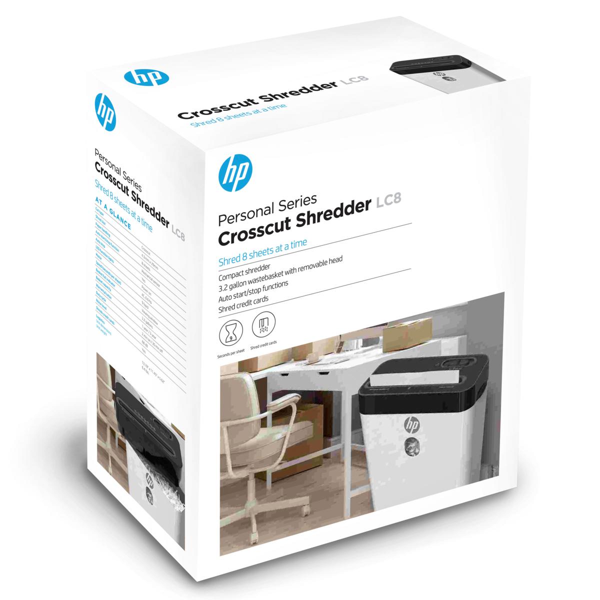 HP 8-Sheet Crosscut Shredder with 3.2-Gallon Bin | HSN