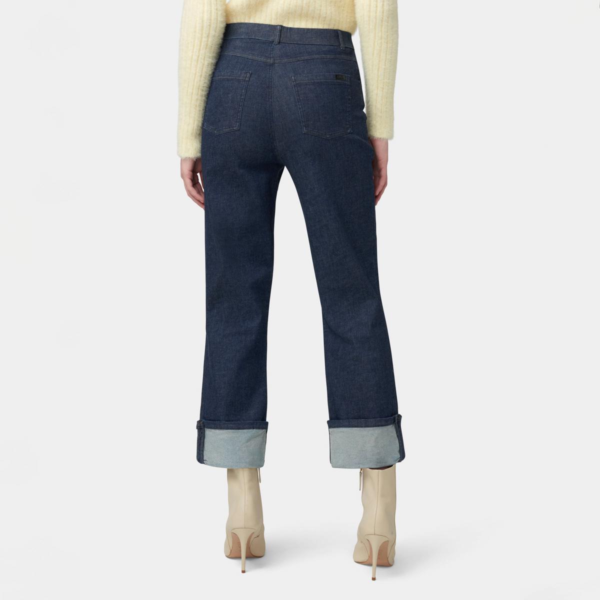 HUE Wide Leg Cuffed Denim Pant - 23431745 | HSN