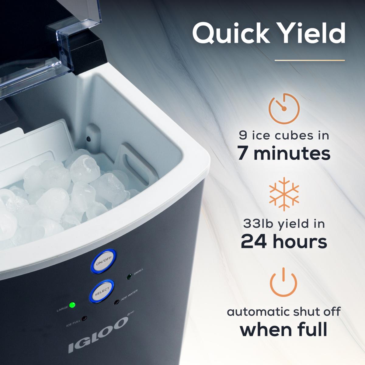 Igloo 33-Pound Automatic Portable Countertop Ice Maker Machine, Black - 20654753 | HSN