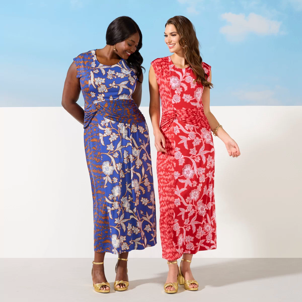 IMAN Global Chic Cap Draped Detail Midi Dress - 22506072 | HSN
