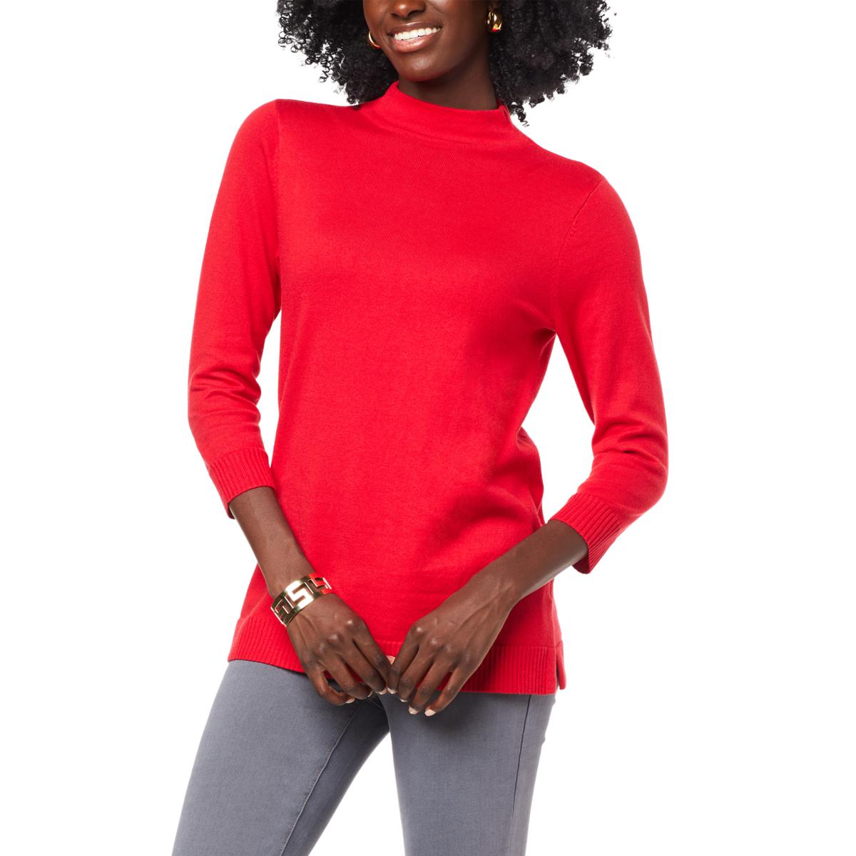 IMAN Global Chic Mock-Neck Pullover Sweater - 20386971 | HSN