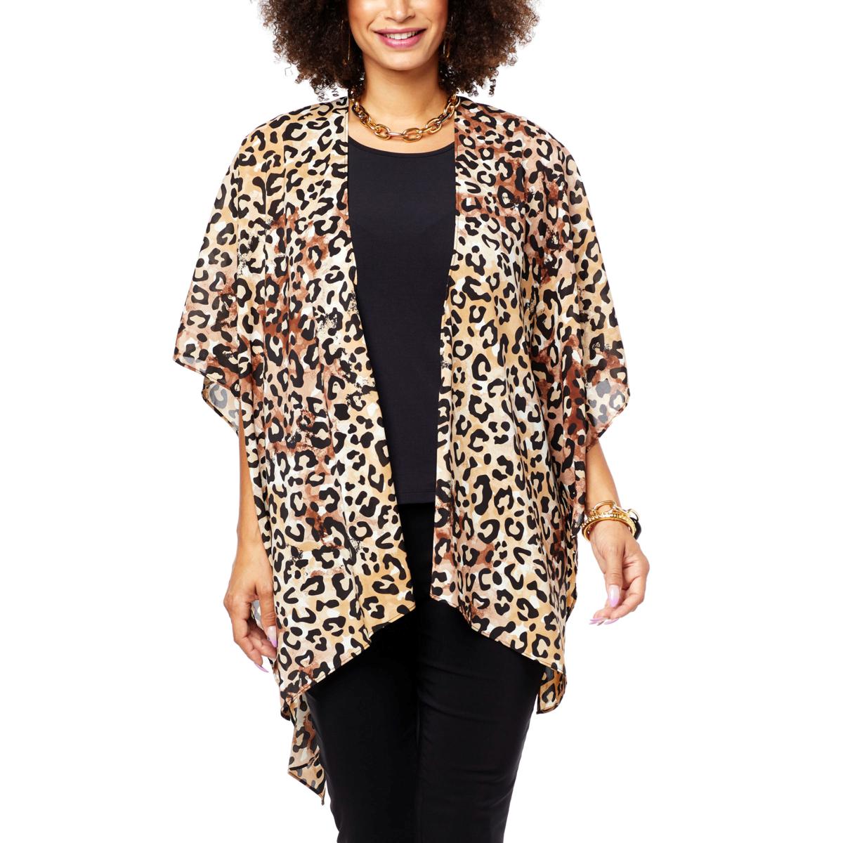 (HSN) IMAN Global Chic Printed Chiffon Multi-Wear Ruana – TVShoppingQueens