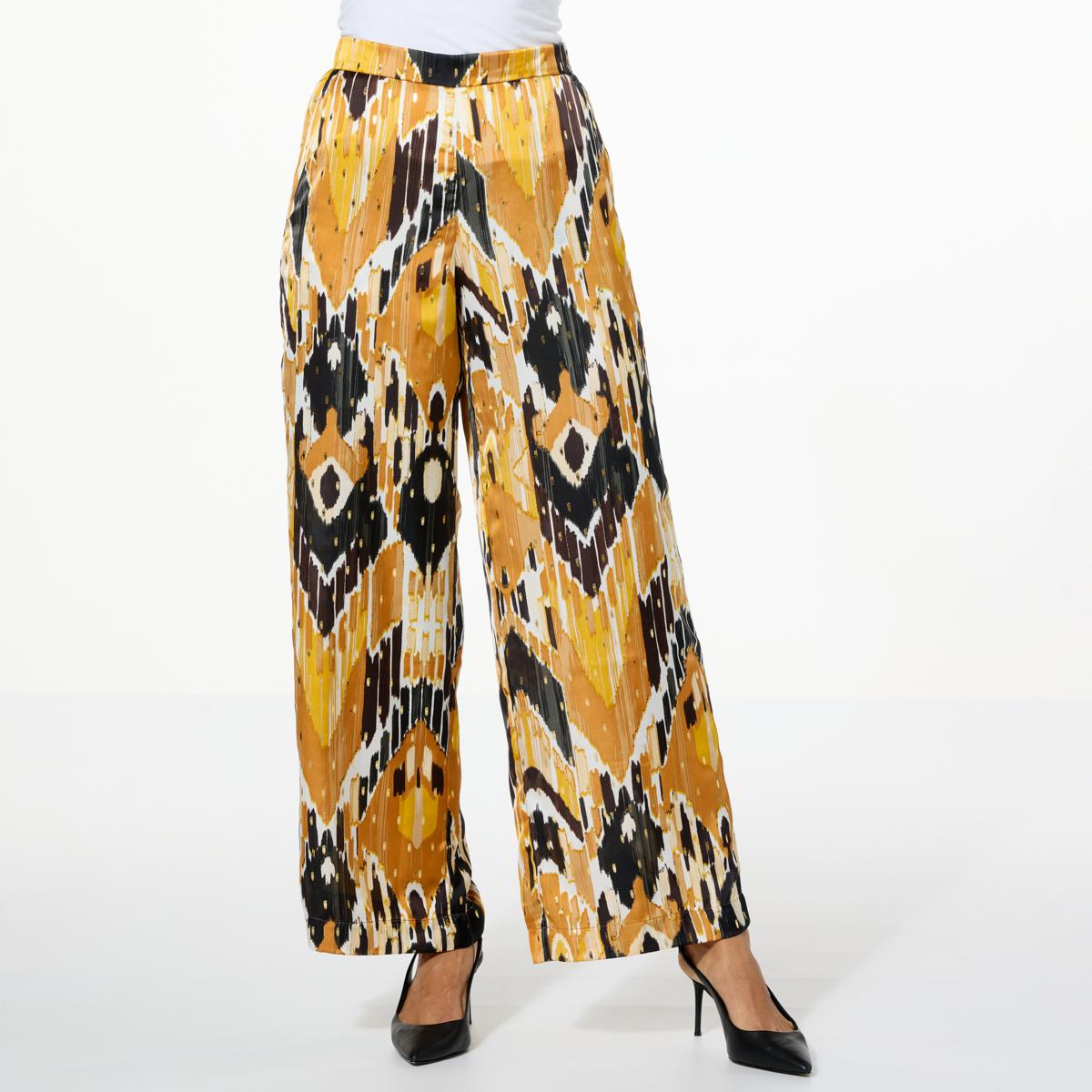 IMAN Global Chic Printed Woven Wide-Leg Pant