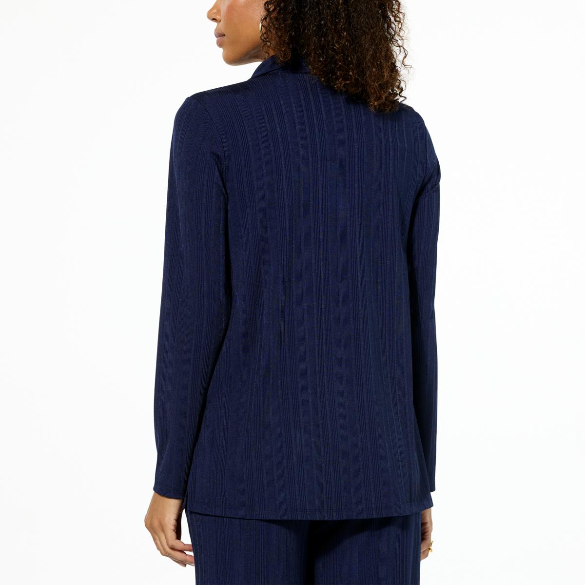 IMAN Global Chic Ribbed Knit Button-Front Topper - 22782630