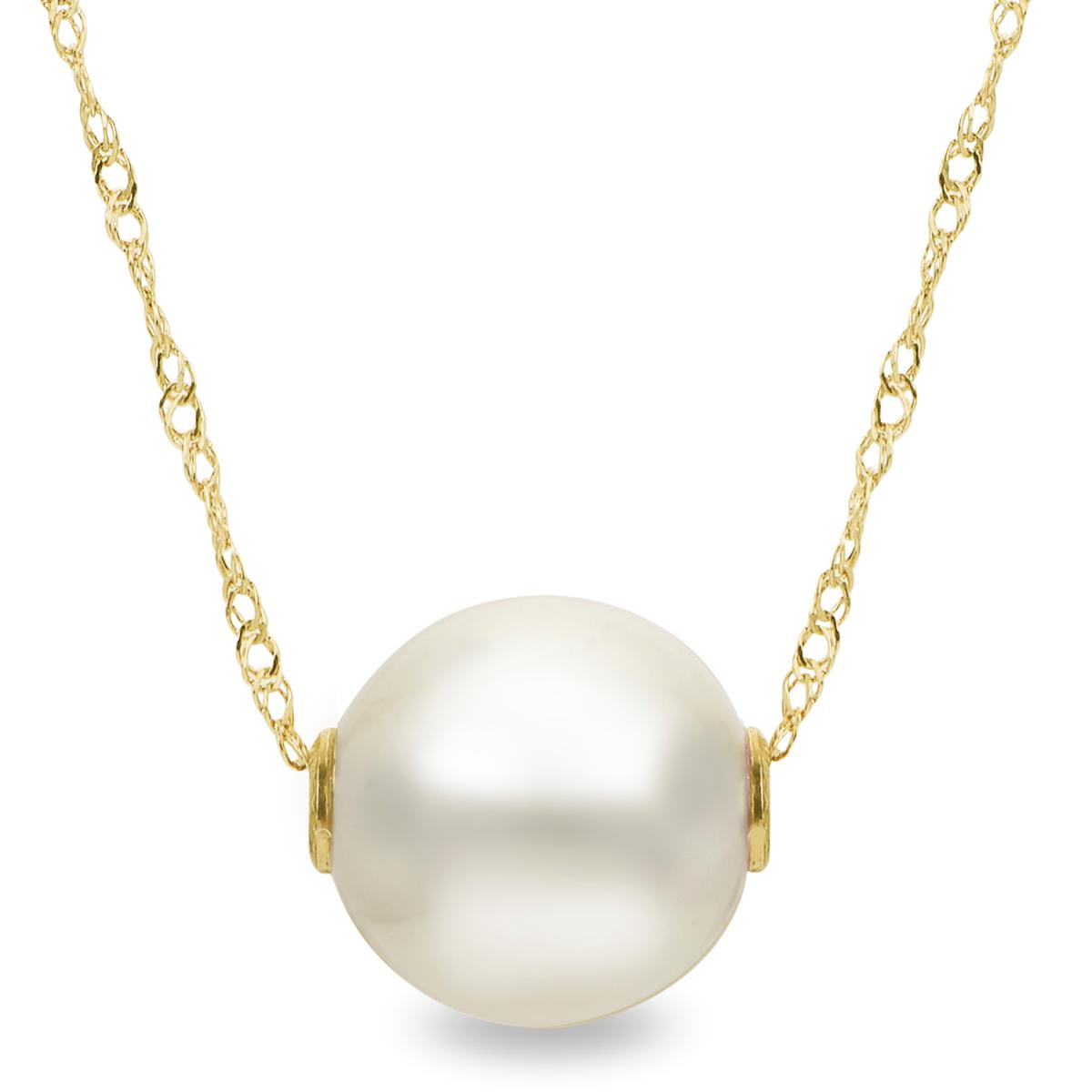 Imperial Pearls 14K 9x10mm White Cultured Freshwater Pearl Necklace - 9160901 | HSN