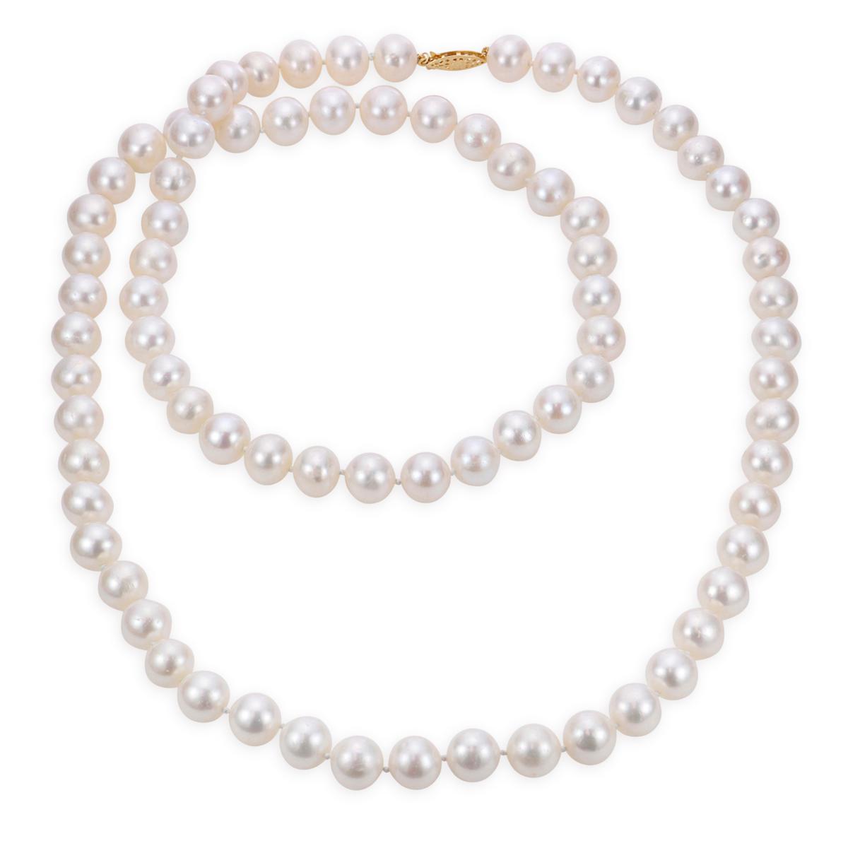 freshwater pearl necklace 14k