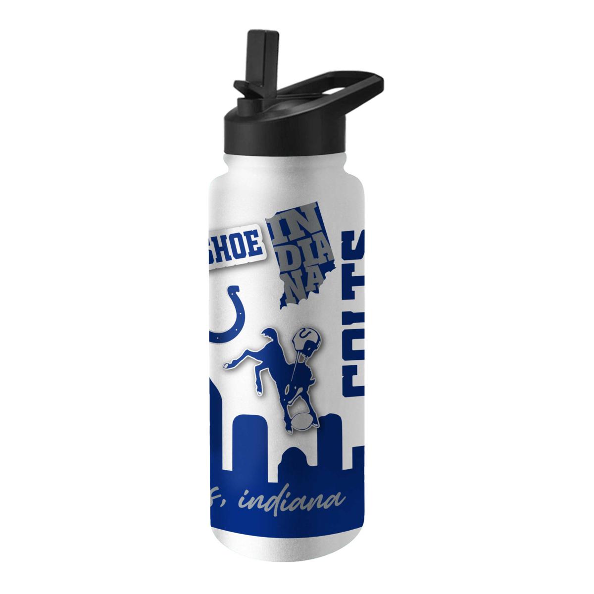 Tervis Officially Licensed NFL 40oz. Wide Mouth Leather Water Bottle, Colts