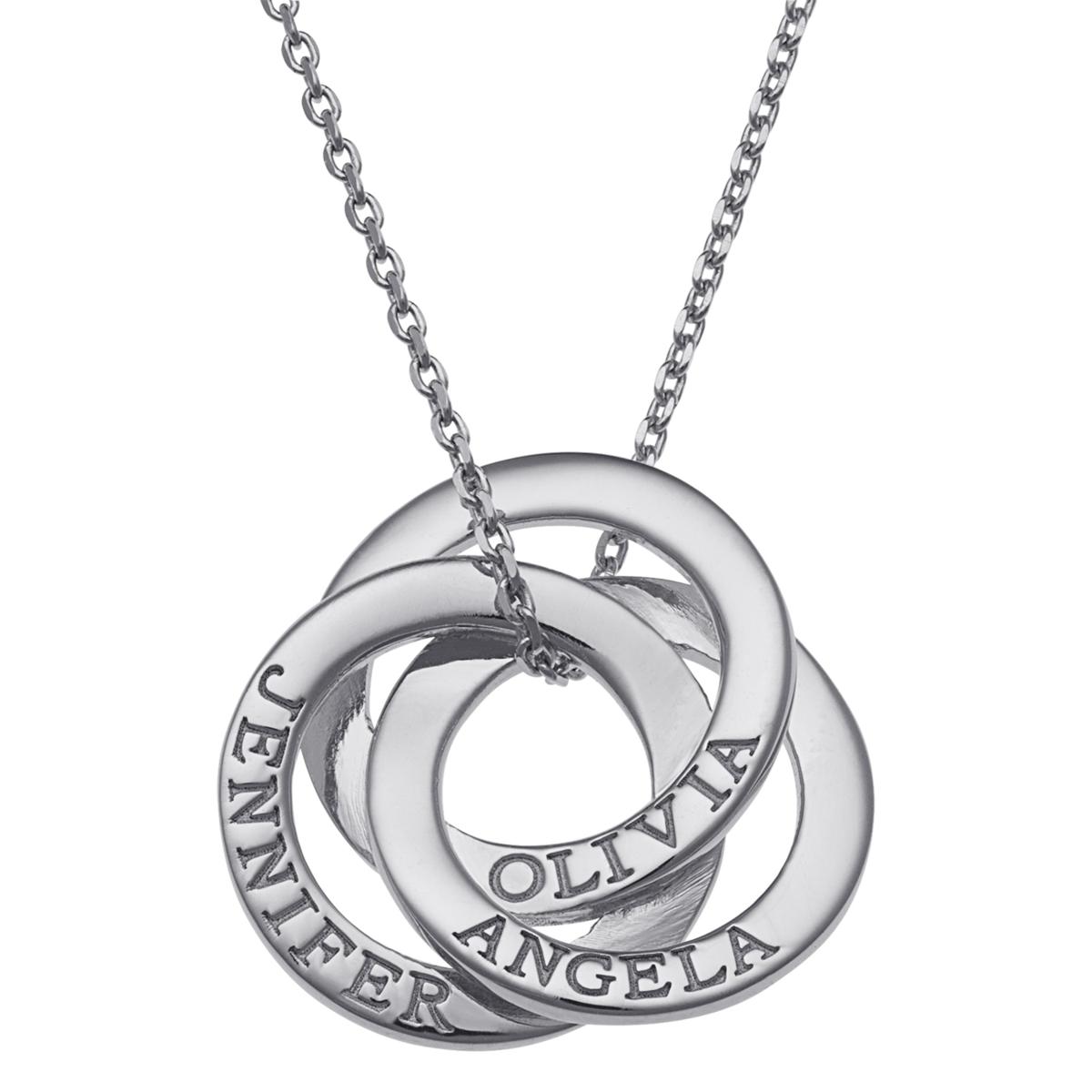 personalized interlocking ring necklace