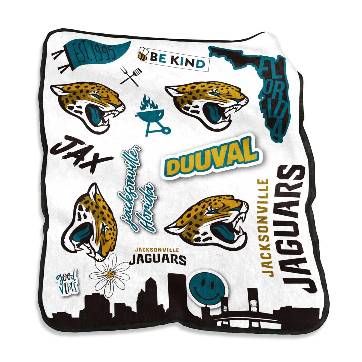 : Zubaz by Northwest NFL Zubified Raschel Throw Blanket 50 X 60, Jacksonville  Jaguars : Sports & Outdoors