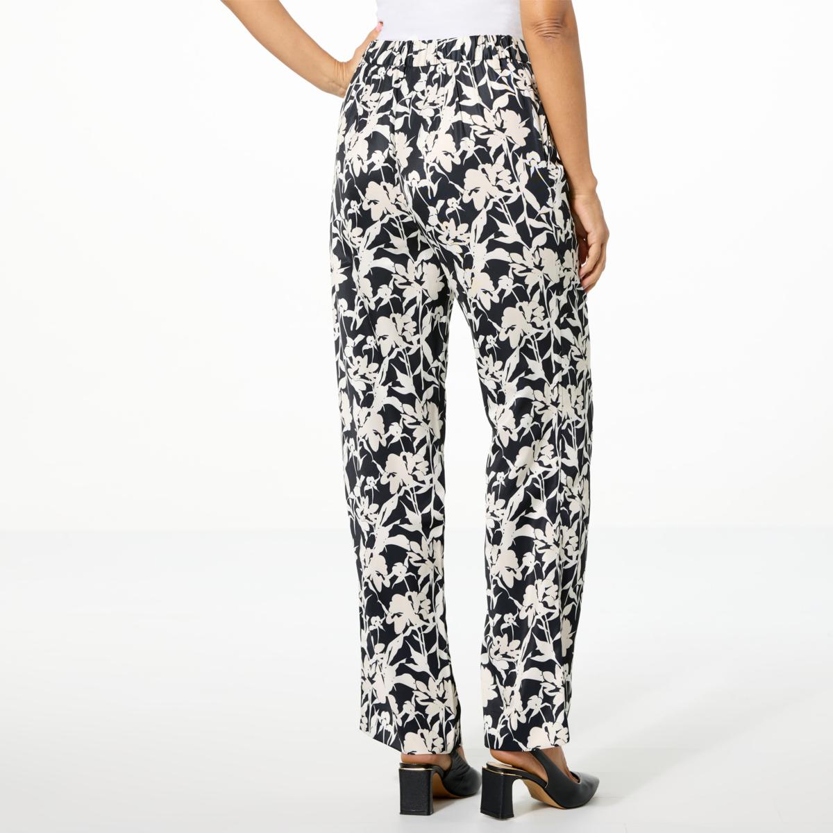 Jaclyn Smith Floral Jacquard Pleated Pant - 23307514 | HSN