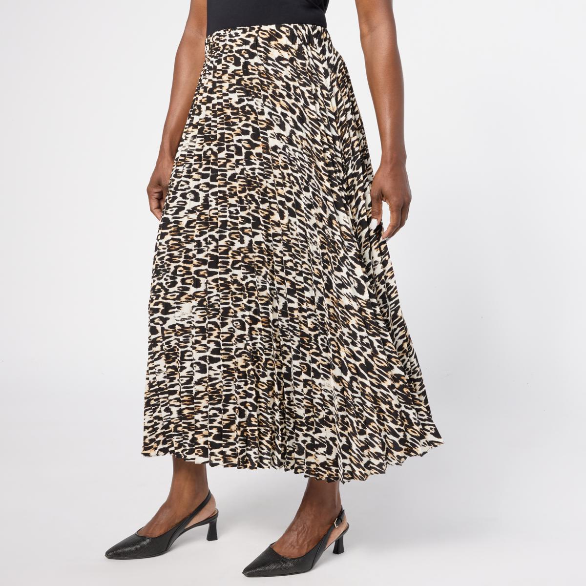 Jaclyn Smith Pleated Midi Skirt | HSN