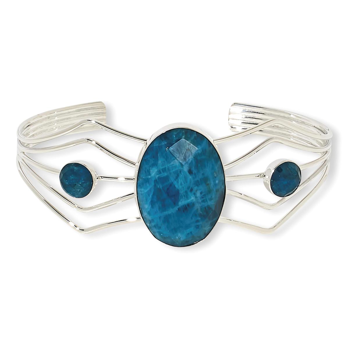 Jay King Gallery Collection Sterling Silver Apatite Cuff Bracelet ...