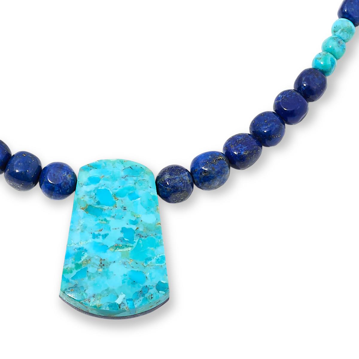 Jay King Lapis and Azure Peaks Turquoise Reversible 18-1/4