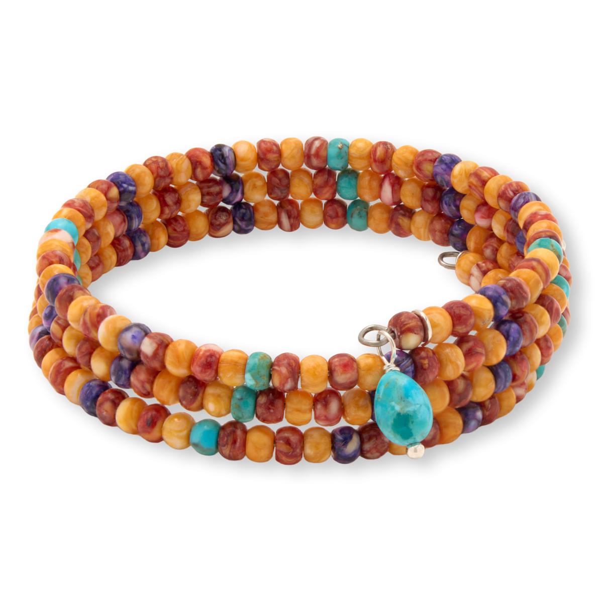 Jay King Multicolor Spiny Oyster Shell & Turquoise Bead Coil