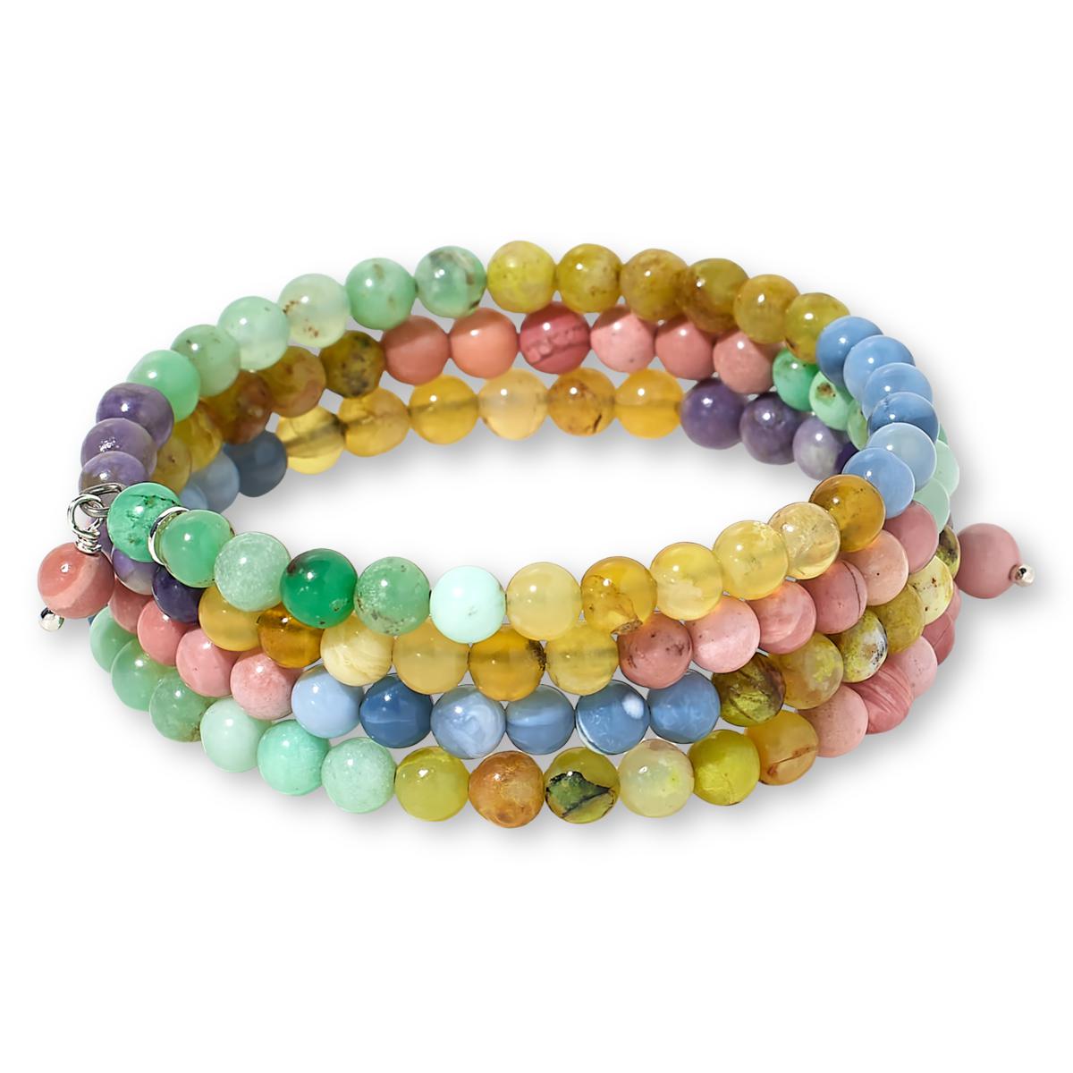 Jay King Rainbow Multi-Opal Bead Coil Bracelet - 23308320 | HSN