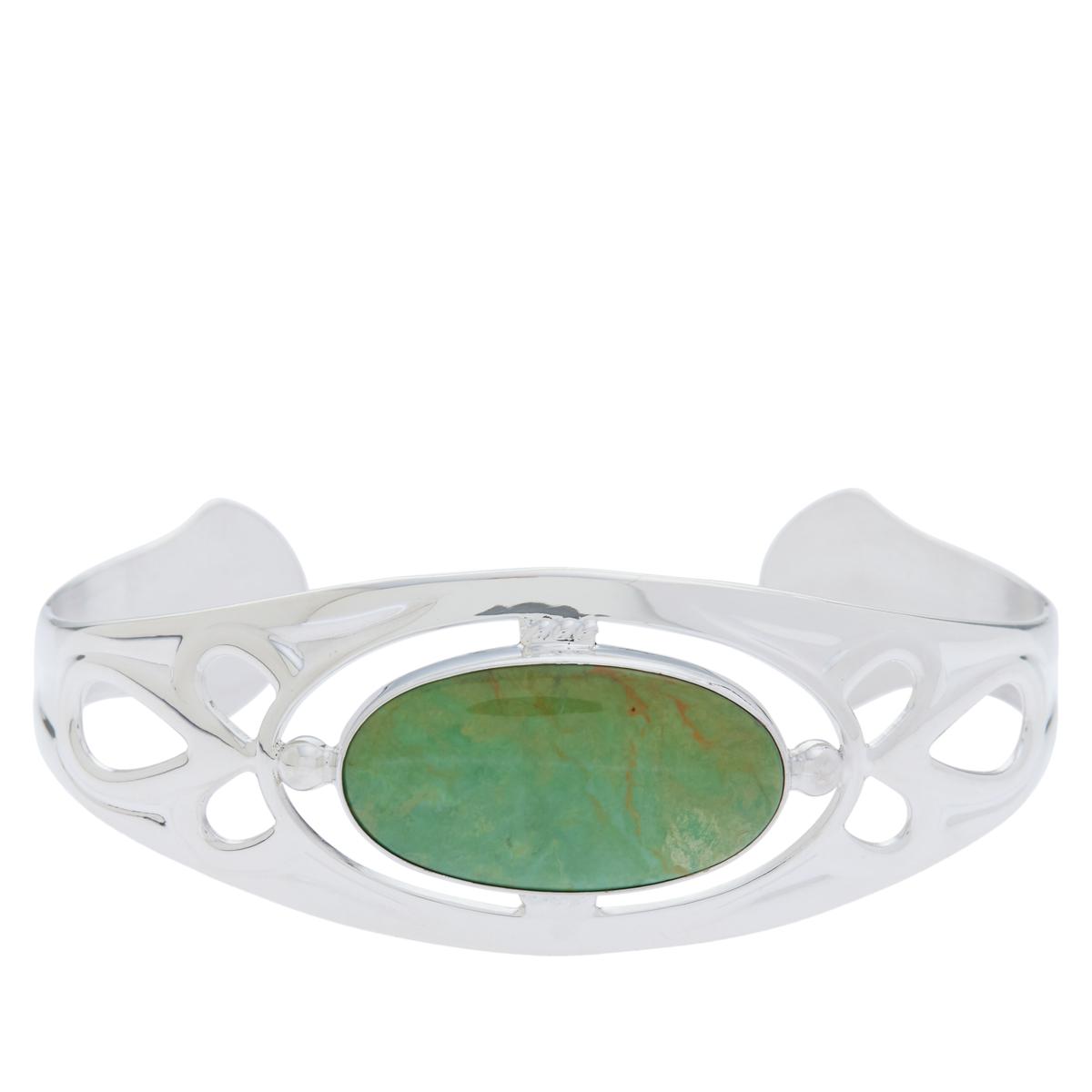 Jay King Sterling Silver Green Kingman Turquoise Cuff Bracelet