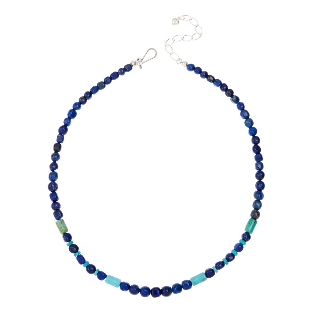 Jay King Sterling Silver Lapis and Turquoise Bead Necklace - 21887142