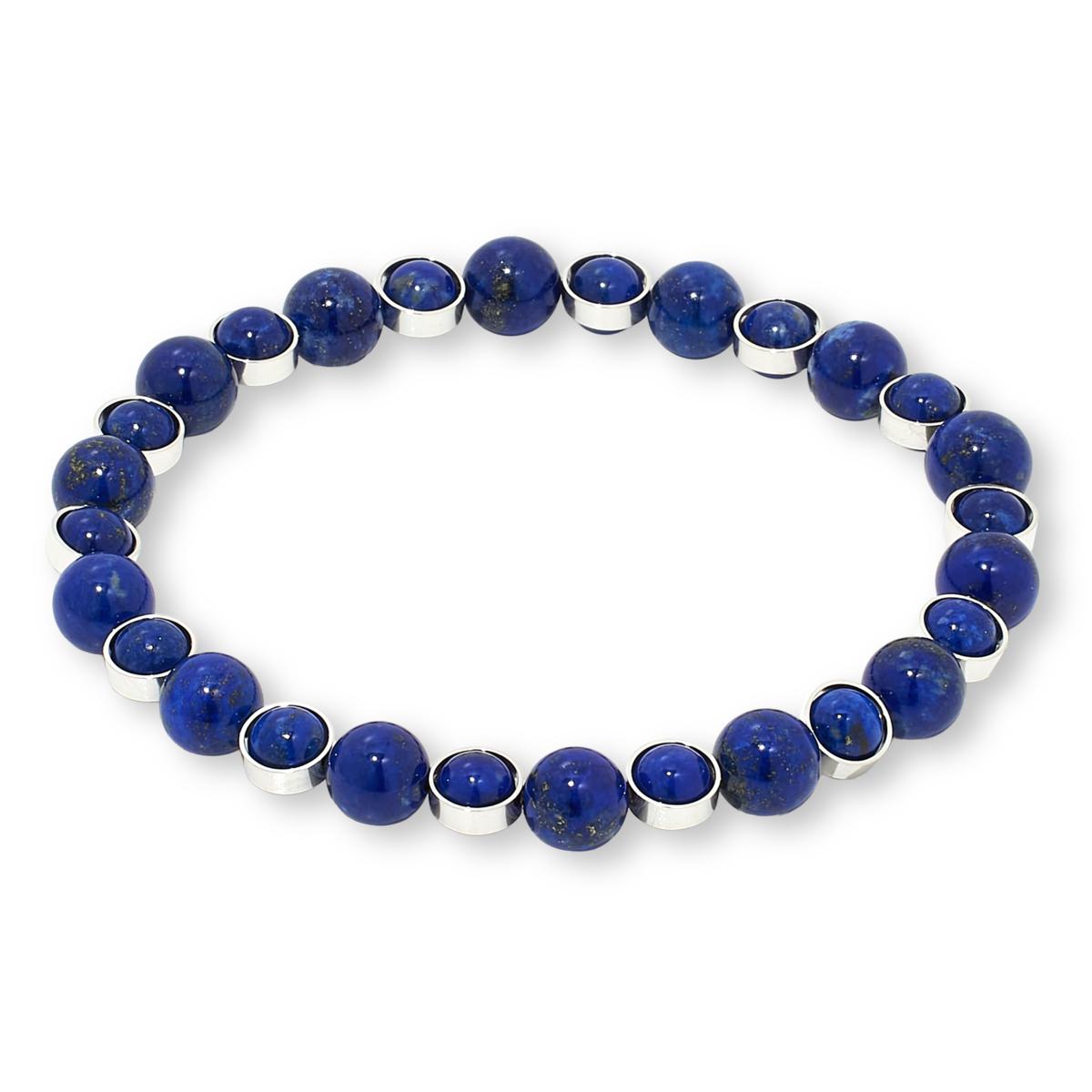 Jay King Sterling Silver Lapis Bead Stretch Bracelet 23561969 HSN