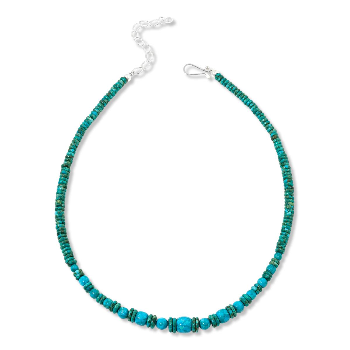 Jay King DTR Green Turquoise Henshi Bead hot Nexklace Designer 19-22in