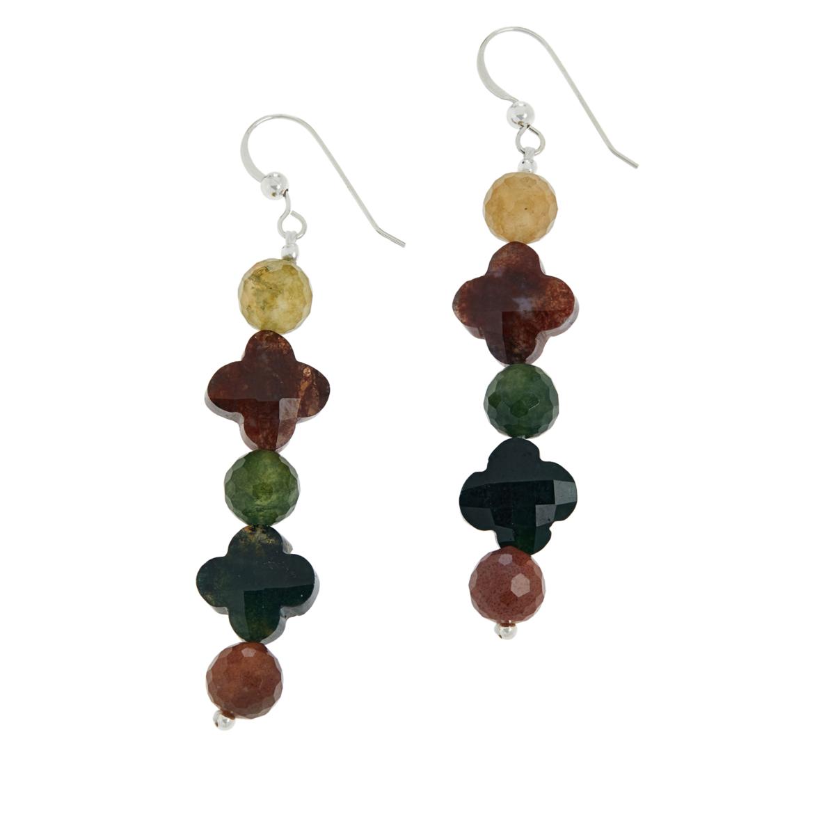 Jay King Sterling Silver Multi-Color Chalcedony Dangle Earrings