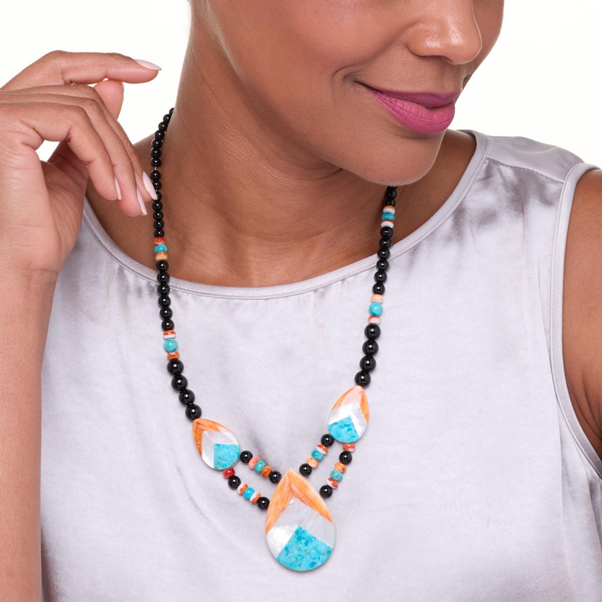 Jay King Sterling Silver Multicolor Multigemstone Inlay 18