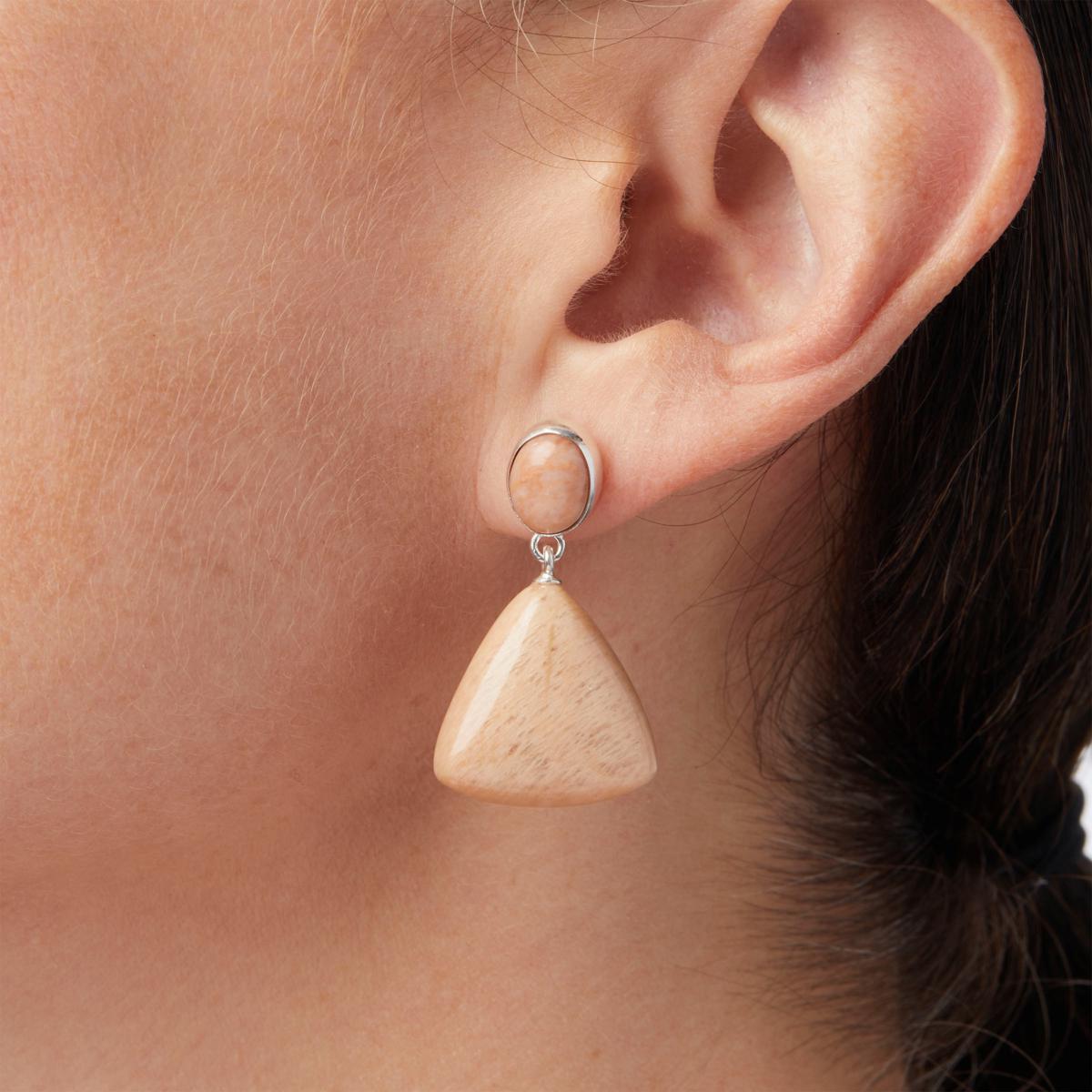 Peach stone store earrings