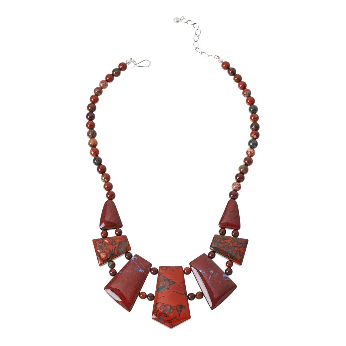 Jay King Sterling Silver Red Moss Jasper Necklace - 23028475 | HSN