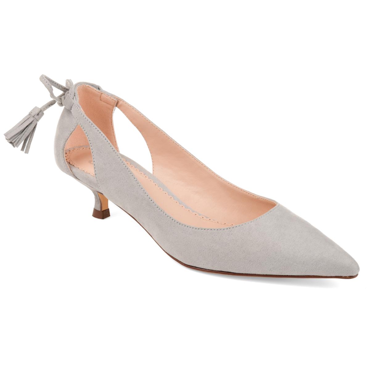 Ladies grey kitten outlet heel shoes